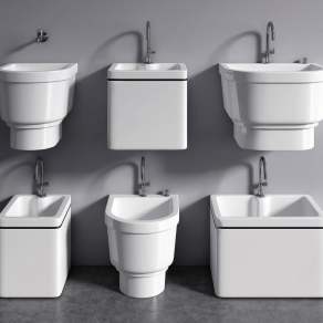 现代拖把池3D模型下载